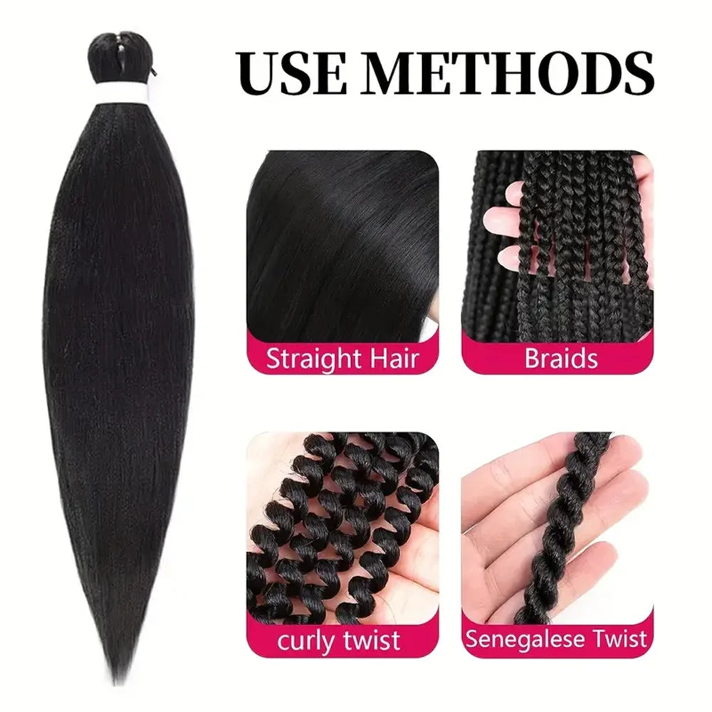 30inch Synthetic prestretched braiding hair - 4x braid all kanekalon flame retardant synthetic braid for box braids and twists