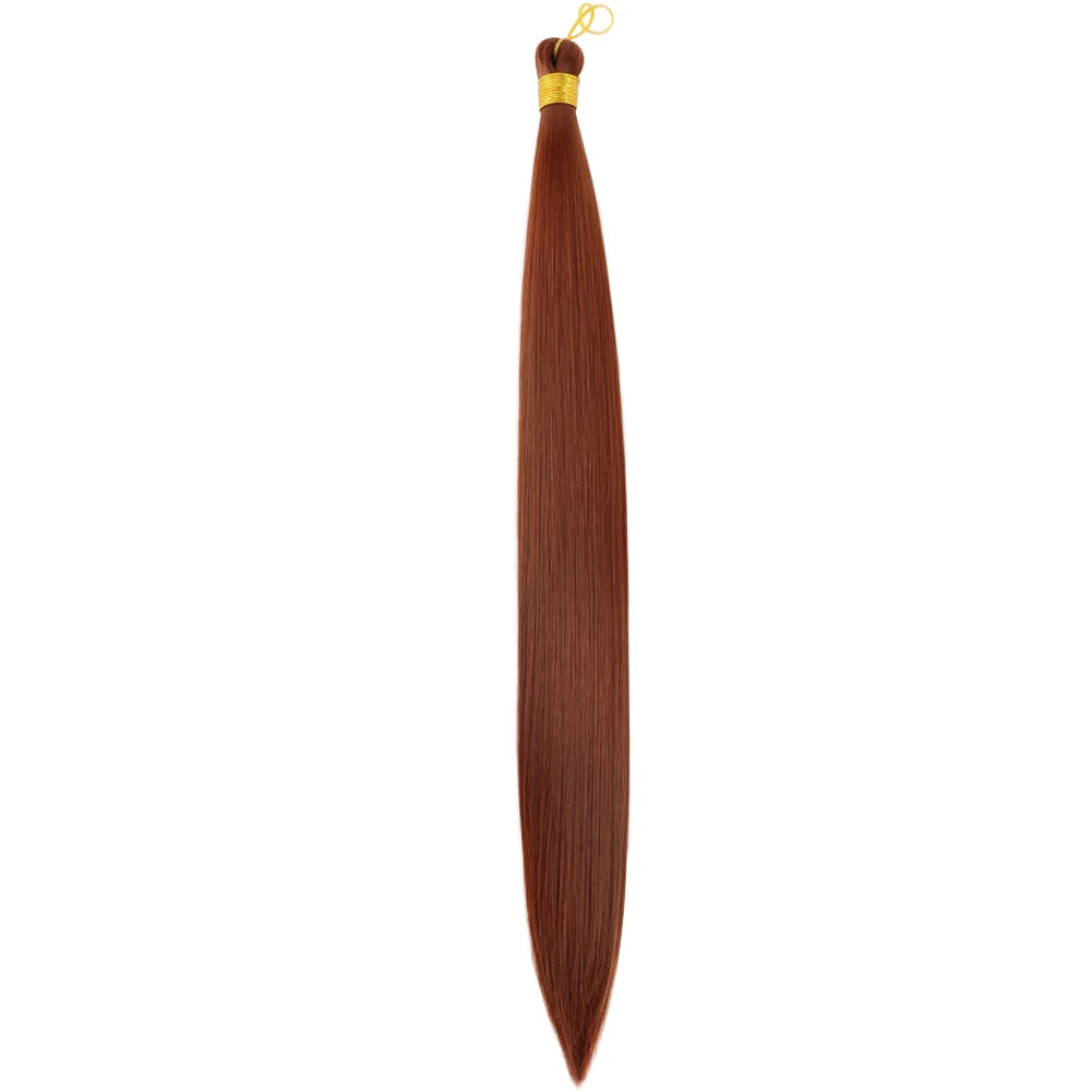 28 Inch Bone Straight Silky Crochet Braiding Hair 150g Synthetic Hair High Temperature Hair Extensions Hair Bundles for Women