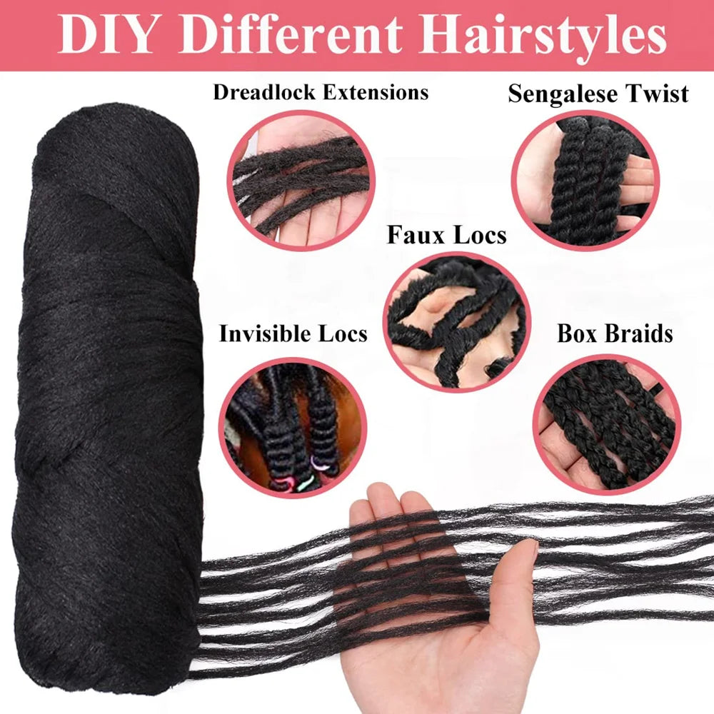 Black Brazil Wool Hair Acrylic Extension Yaki Synthetic Hair Senegalese Twist Faux Locs Wraps Jumbo Crochet Braiding Hair