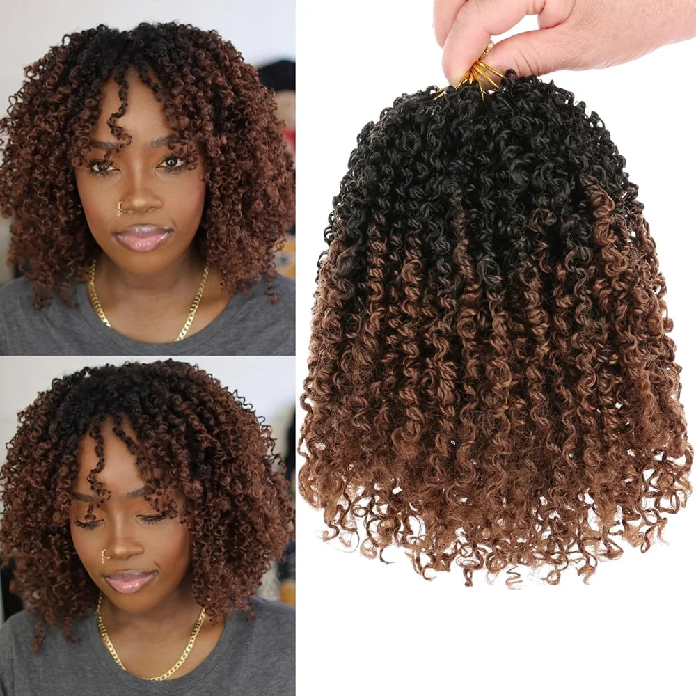 8/10/12Inch Pre-looped Yanky Twist Synthetic Crochet Hair 24s/PCS Pre-twisted Passion Twist Synthetic Braiding Hair Extensions