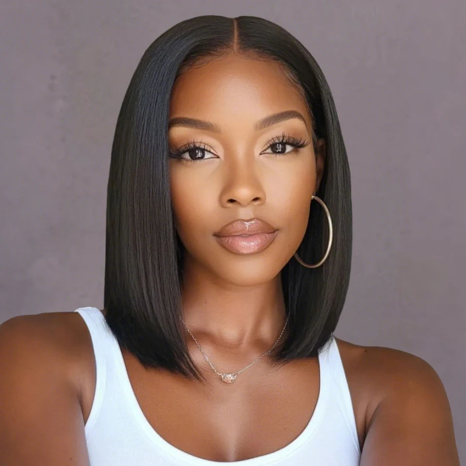 Sleek Ombre Pink Transparent Short T Lace Bob Human Hair Wigs Peruvian Straight 13x6x2 Lace Front Wig For Women Pre Plucked