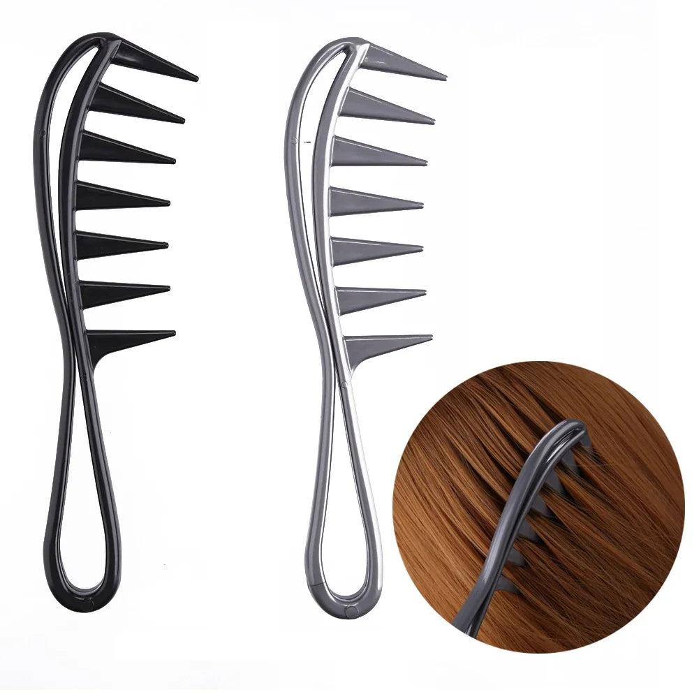 1 wide toothed shark comb exfoliating curly hair salon hair comb styling tool，Special for real hair wigs