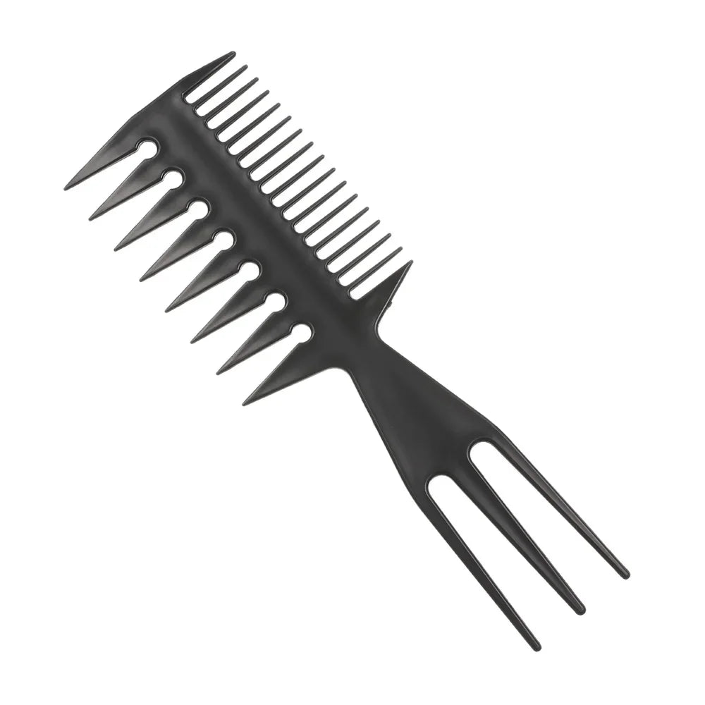 Three in one plastic wide tooth exfoliating comb, anti-static men's hair styling tool，Special for real hair wigs