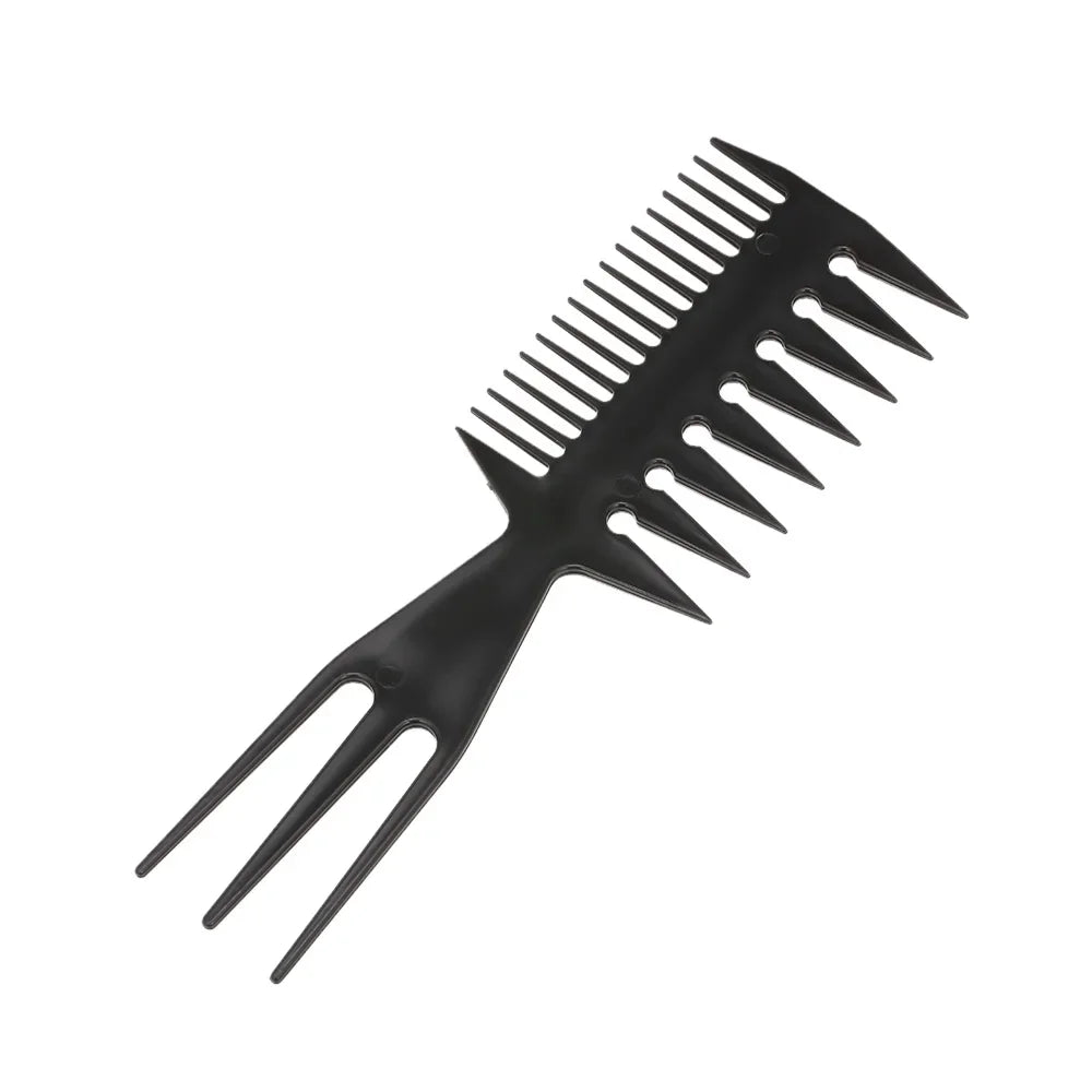 Three in one plastic wide tooth exfoliating comb, anti-static men's hair styling tool，Special for real hair wigs