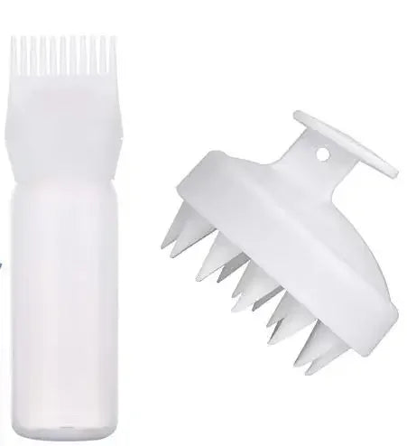 Comb Applicator Dispenser for Hair Oil Reusable Scalp Massager Shampoo Brush Dye Hair Tool for，Special for Real Hair Wigs