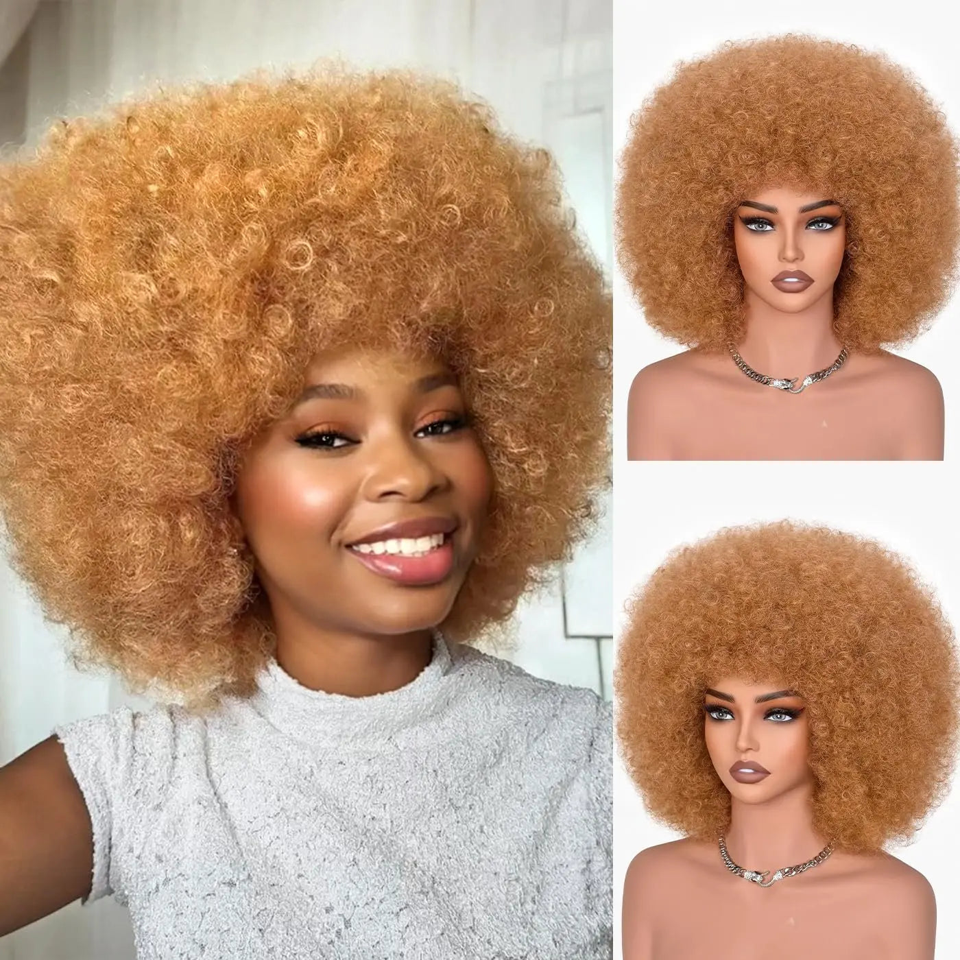 10inch Synthetic Afro Wigs Soft Natural Looking and Bouncy 70s Huge Fluffy Puff Wigs for Cosplay And Daily Party Cosplay Costume