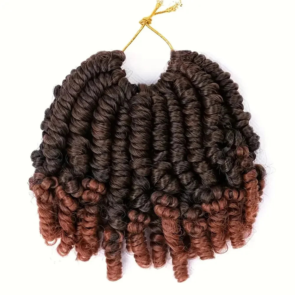6 Inch Bomb Spring Hair Crochet Braids Synthetic Braiding Hair  Extensions Crochet Braids Bob Passion Pre Looped For Women girls