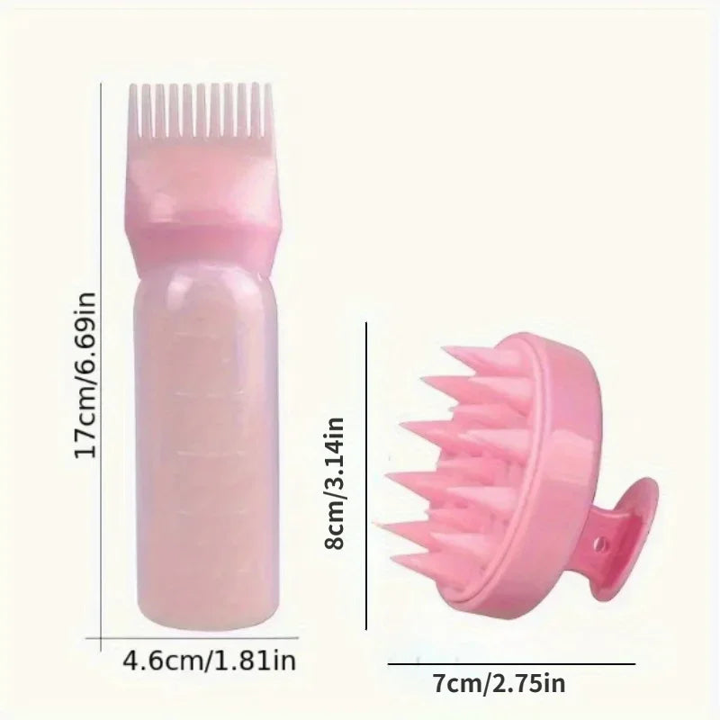 2-piece/set silicone tape root comb applicator hair  applicator shampoo brush salon hair styling tool，Special for real hair wigs