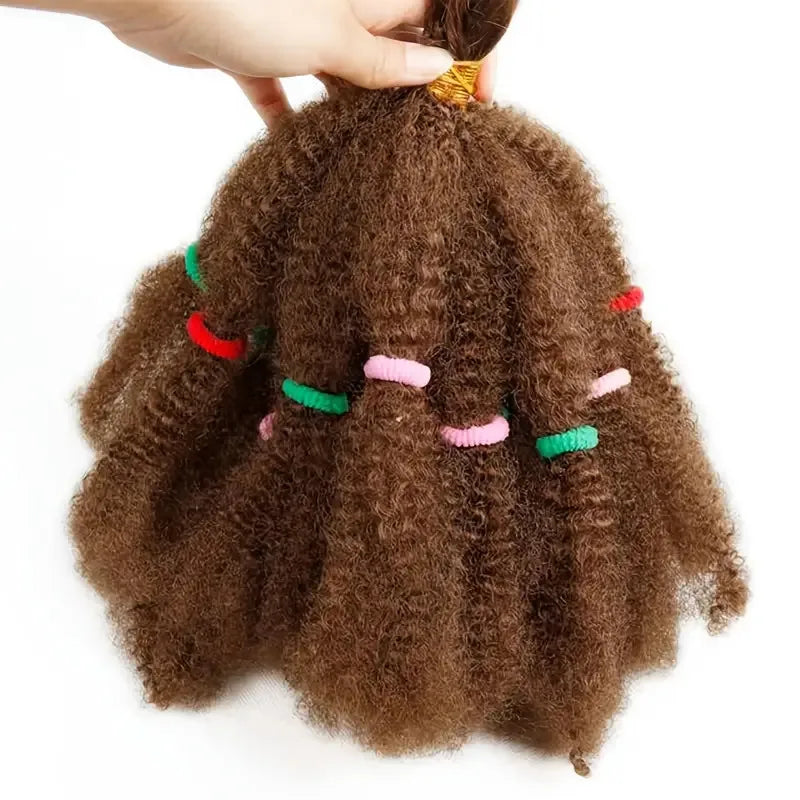 Afro Kinky Twist Braiding Hair 12 Inch Pre Fluffied Afro Kinky Hair Synthetic Bulk Hair Extensions For Women Ombre Braiding Hair