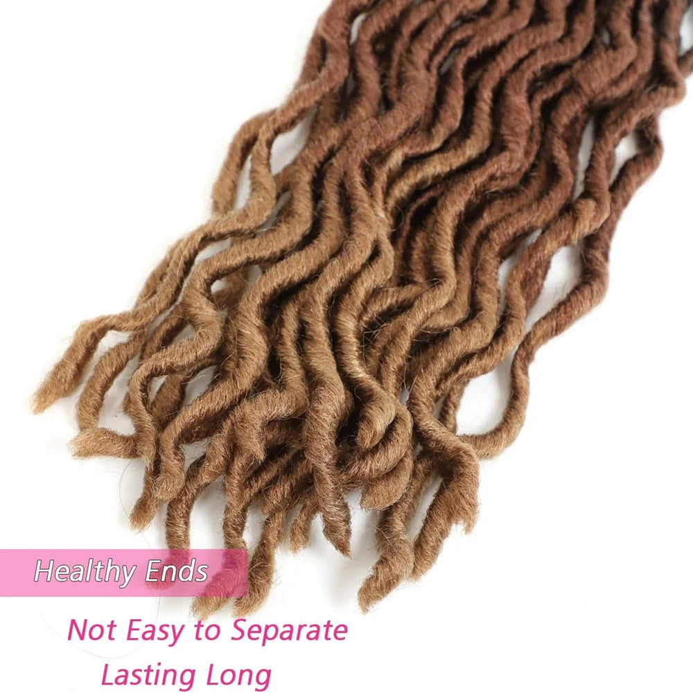 18inch Synthetic Gypsy Goddess Faux Locs Crochet Hair 24s/p Curly Twist Soft Pre-Looped Braids Dreadlocks Extensions for Women