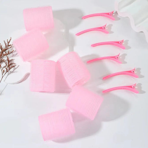 12pcs Curling Tool Set with 6 Non Heat Curlers and 6 Clips, available in multiple sizes Special for real hair wigs