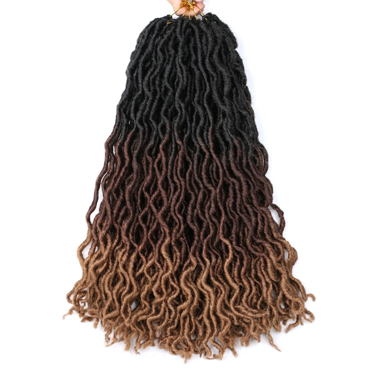 18inch Synthetic Gypsy Goddess Faux Locs Crochet Hair 24s/p Curly Twist Soft Pre-Looped Braids Dreadlocks Extensions for Women