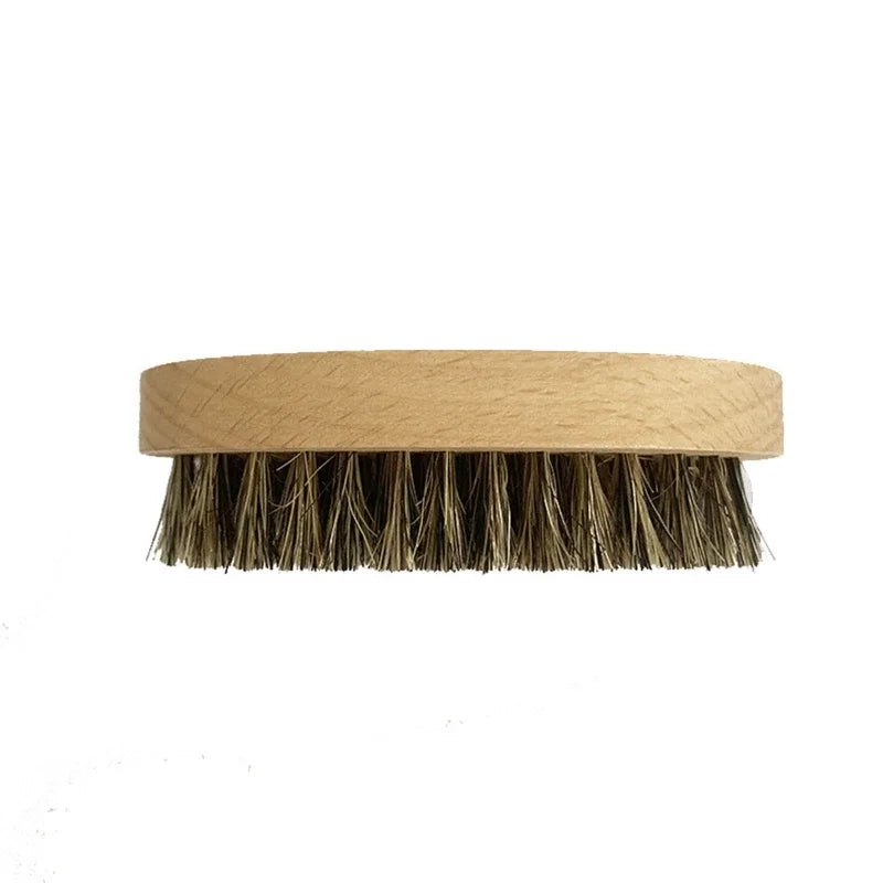 Beard Grooming Brush Oval Men Beard Brush for FACIAL Hair Soft Boar Bristle Brus,Special for Real Hair Wigs