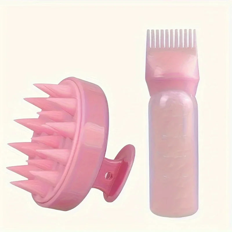 2-piece/set silicone tape root comb applicator hair  applicator shampoo brush salon hair styling tool，Special for real hair wigs