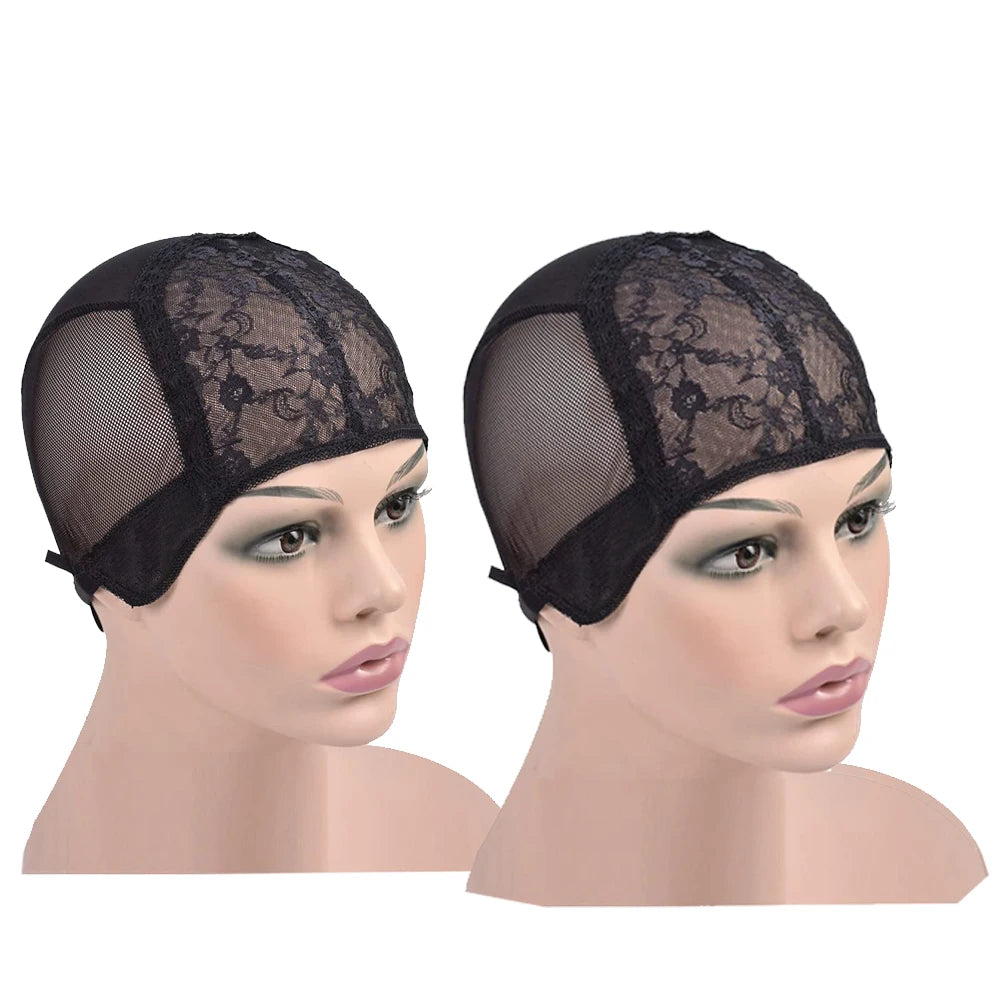 DIY New Wig Caps for Women Black Dome Cap For Wig with Adjustable Straps On The Back Glueless Hairnets Breathable Bald Cap