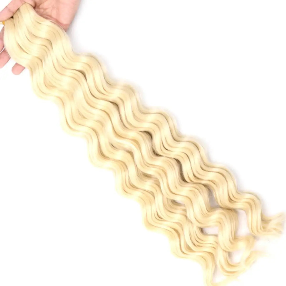22Inch Synthetic Deep Wave Bulk Hair For Braiding Curly Ombre Brown Blonde Daily Extensions No Weft Faux Braiding Hair For Women