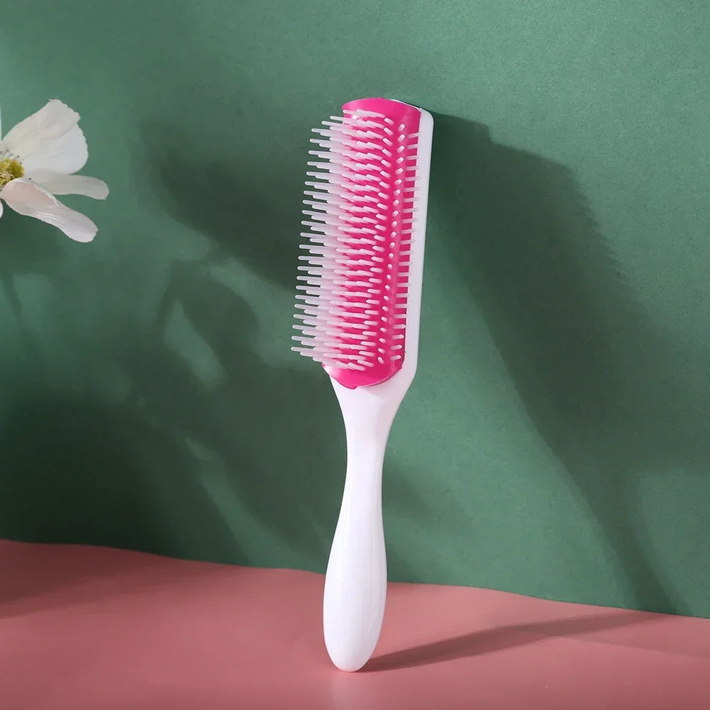 9 Rows Styling Hair Brush Straight Curly Hair Detangling Comb Scalp Massage Detachable Hairbrush Special for Real Hair Wigs