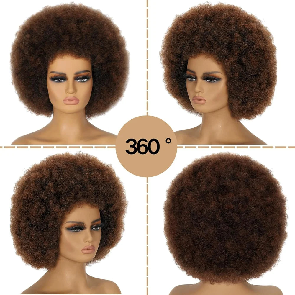 10inch Synthetic Afro Wigs Soft Natural Looking and Bouncy 70s Huge Fluffy Puff Wigs for Cosplay And Daily Party Cosplay Costume