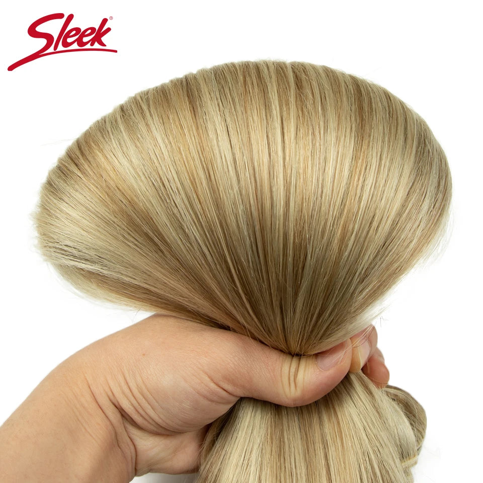 Sleek Peruvian Straight Human Hair Double Drawn Natural Human Hair Weave Bundles Highlight P4/27 P6/613 Remy Human Hair Bundle
