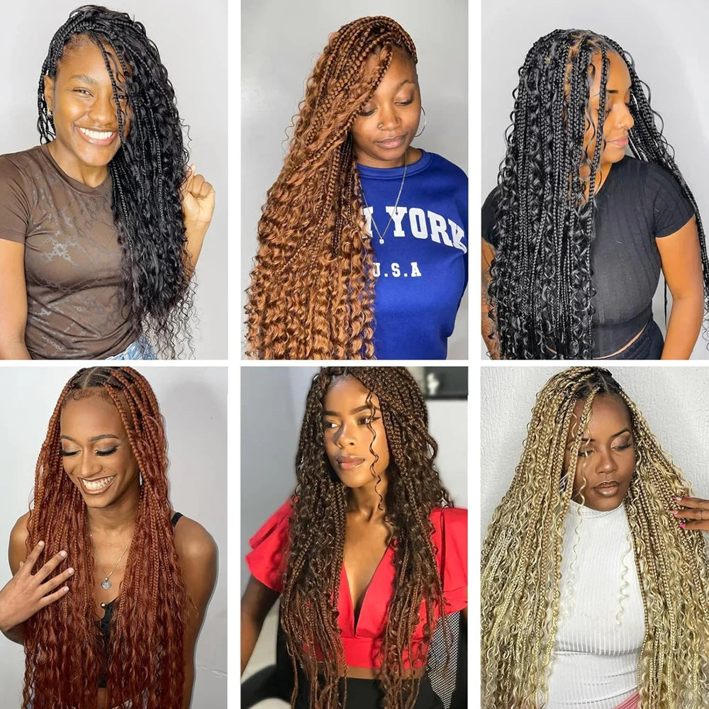 Synthetic Deep Wave Bulk Hair For Braiding Hair No Weft 22inch Wet And Wavy 100g Quality Hair Braiding Extensions For Boho Braid