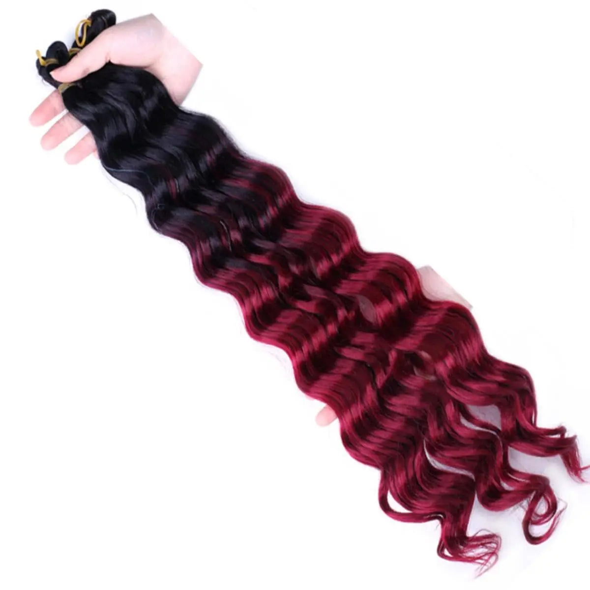22Inch Synthetic Deep Wave Bulk Hair For Braiding Curly Ombre Brown Blonde Daily Extensions No Weft Faux Braiding Hair For Women