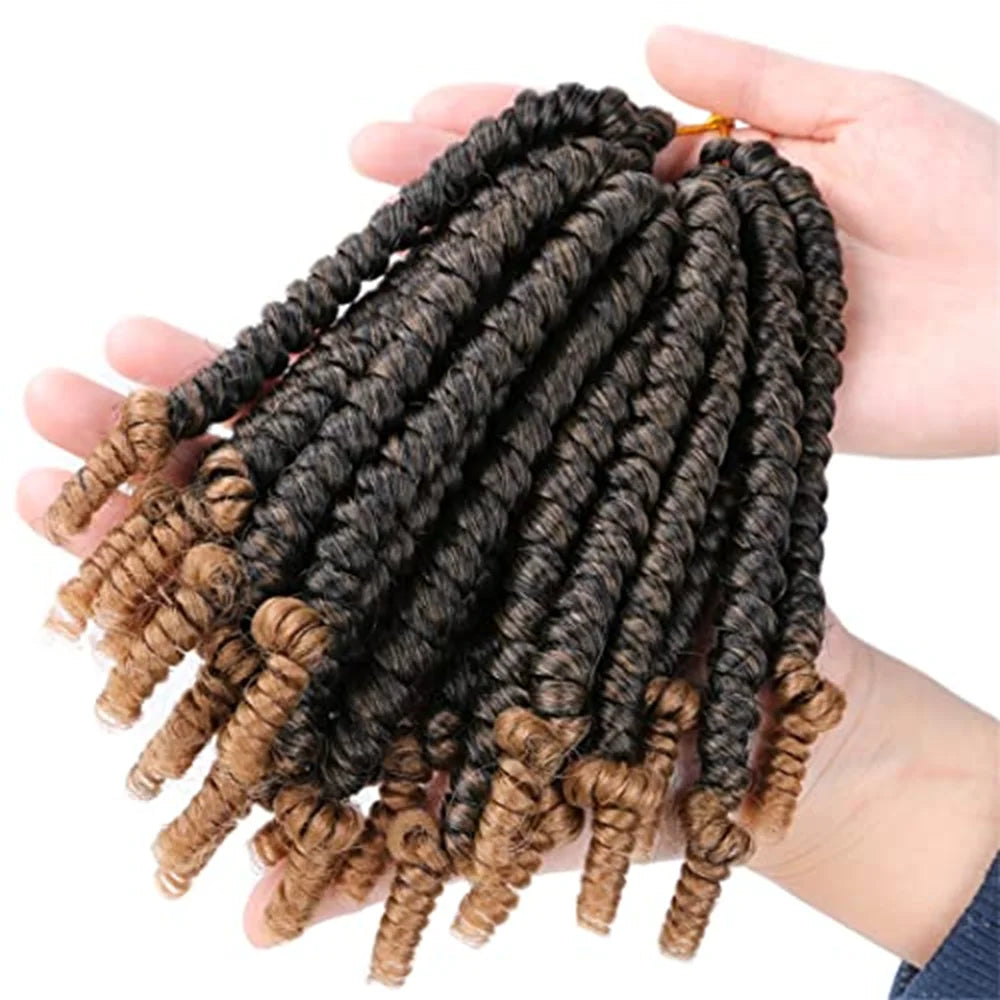 6 Inch Bomb Spring Hair Crochet Braids Synthetic Braiding Hair  Extensions Crochet Braids Bob Passion Pre Looped For Women girls