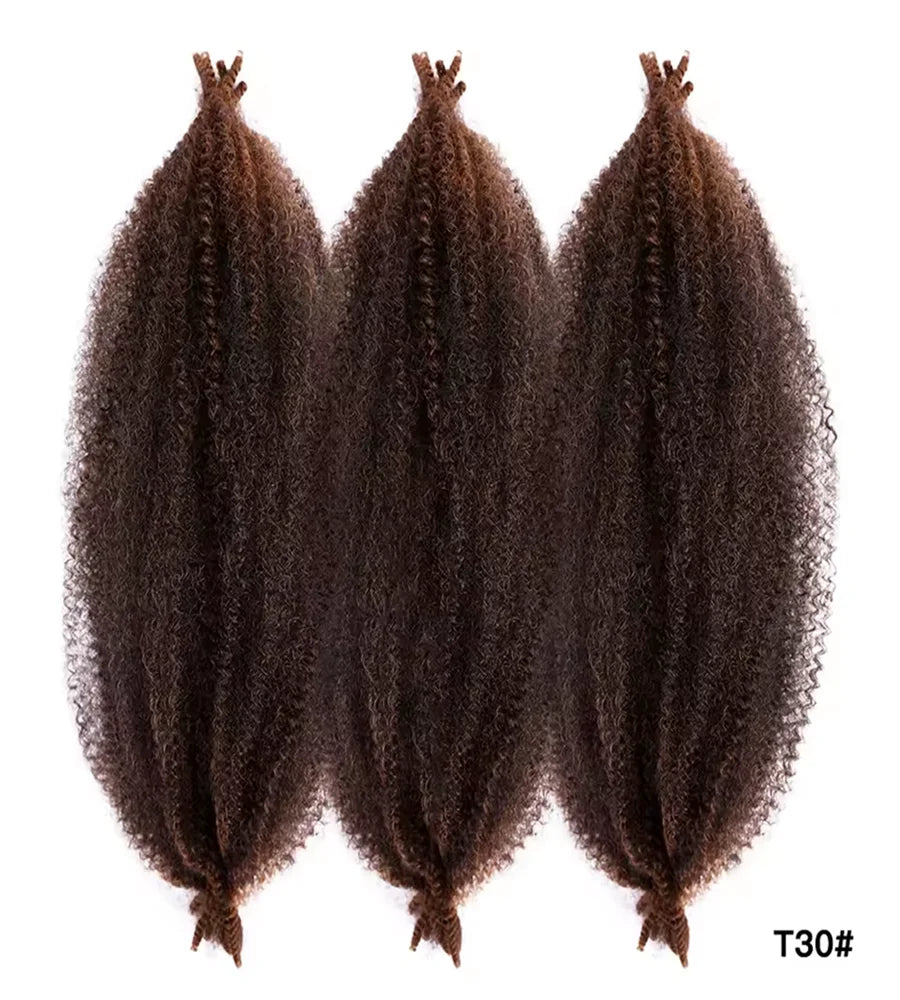 22 Inch Marley Crochet Braiding Hair Pre-Separated Synthetic Hair Extension 1/2/3 Packs Soft Spring Afro Twist Hair For Women