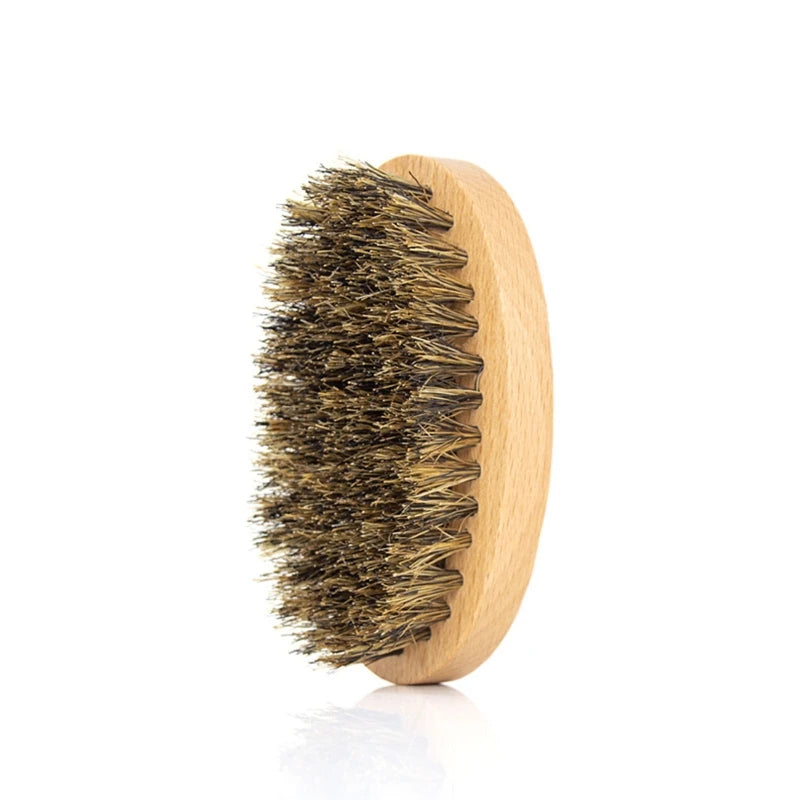 Beard Grooming Brush Oval Men Beard Brush for FACIAL Hair Soft Boar Bristle Brus,Special for Real Hair Wigs