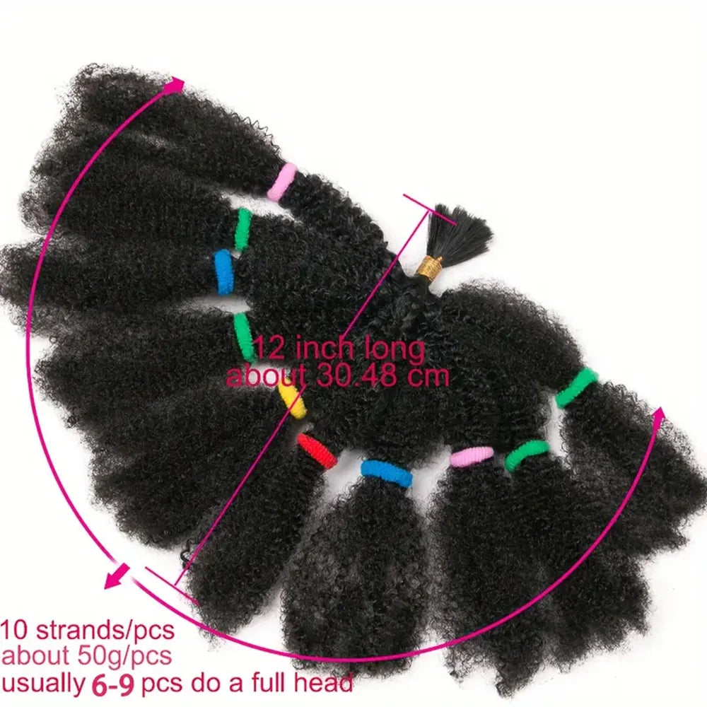 Afro Kinky Twist Braiding Hair 12 Inch Pre Fluffied Afro Kinky Hair Synthetic Bulk Hair Extensions For Women Ombre Braiding Hair