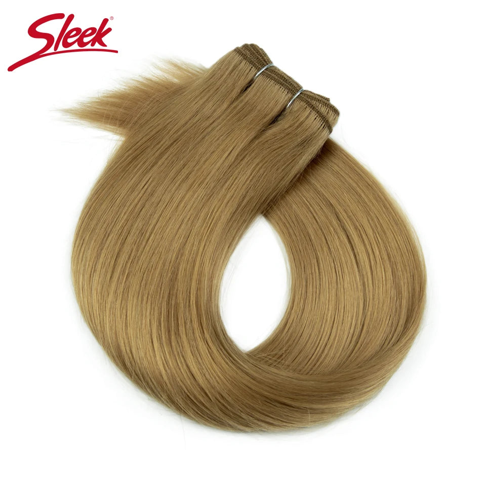 Sleek Peruvian Straight Human Hair Double Drawn Natural Human Hair Weave Bundles Highlight P4/27 P6/613 Remy Human Hair Bundle