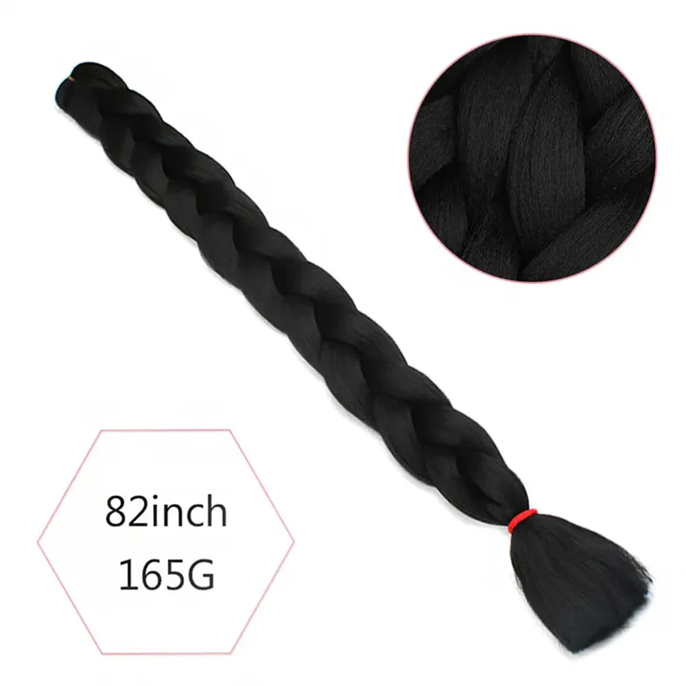 82inch Synthetic Kanekalon Crochet Hair 165g Pre Stretched Braiding Hair Bundle Jumbo Braids Hair Wholesale Extensions For Women