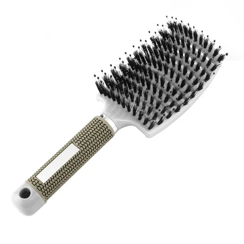 Hair Brush Exfoliating Hair Brush Bristle Women's Wet Curly Hair Comb Salon Hair Styling Tool，Special for Real Hair Wigs