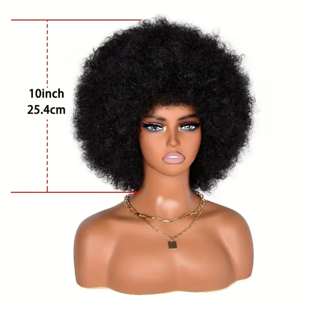 10inch Synthetic Afro Wigs Soft Natural Looking and Bouncy 70s Huge Fluffy Puff Wigs for Cosplay And Daily Party Cosplay Costume