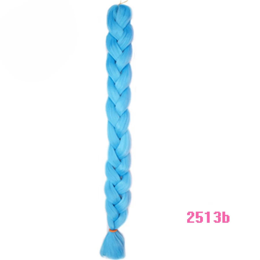 VERVES Braiding Hair 100 cm Synthetic Heat Fiber Braid 165g/Piece Women Pure Color Jumbo Braid Hair Extensions Pink