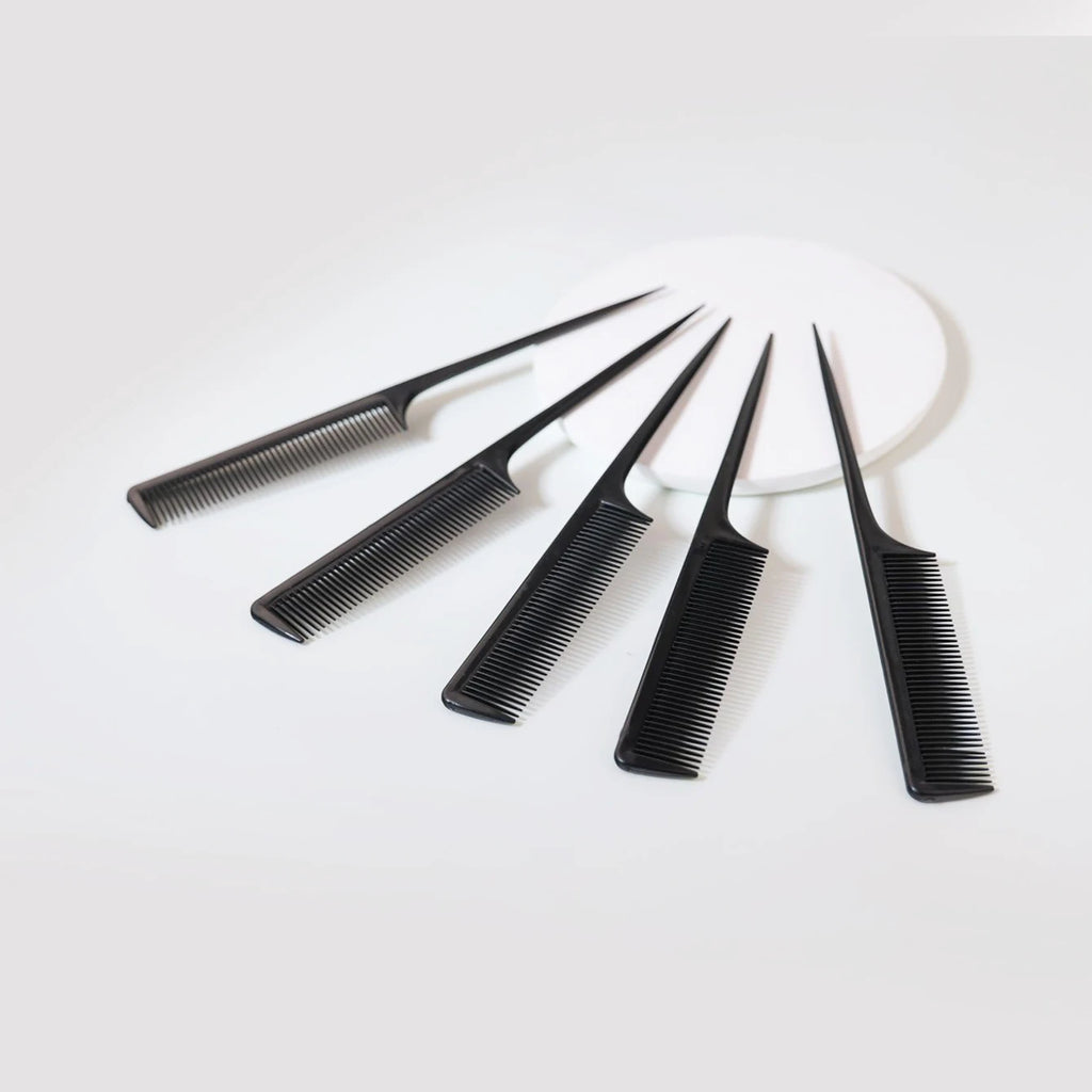5pcs Rat Tail Comb Set, Distribution Styling Hair Comb, Edge and Back Brushes to Smooth Hair，Special for real hair wigs
