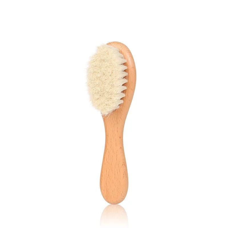 Wooden handle wool brush - a soft goat wool brush suitable for all hair types,Special for real hair wigs