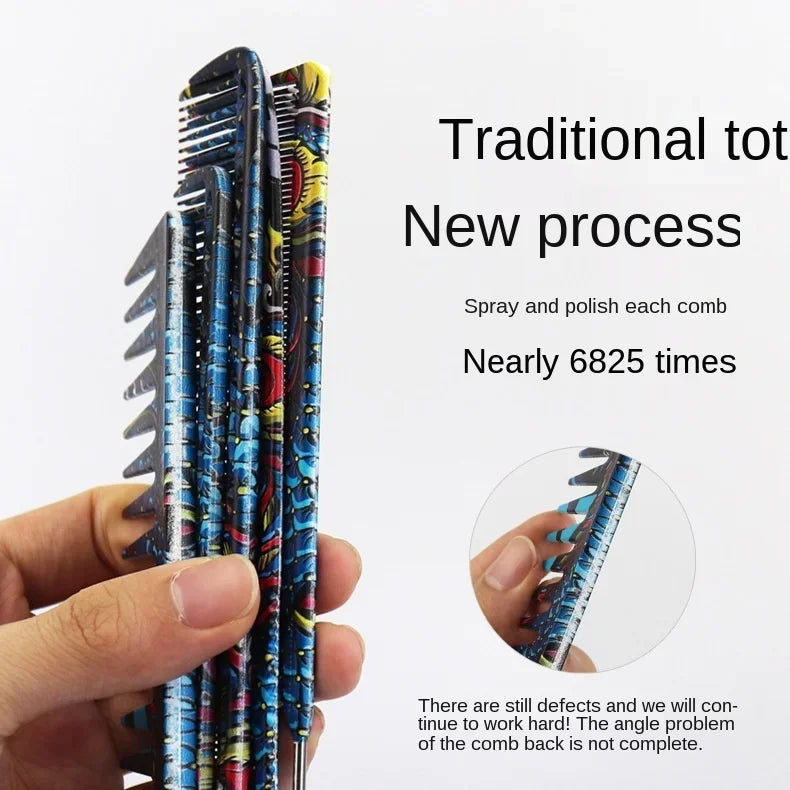 Chinese Dragon Personality Hair Cutting Comb Salon Hair Stylist Professional Male Pointed Tail Comb Special for Real Hair Wigs