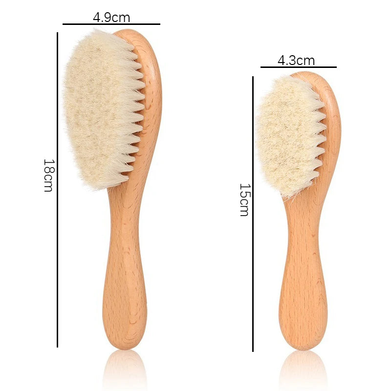 Wooden handle wool brush - a soft goat wool brush suitable for all hair types,Special for real hair wigs
