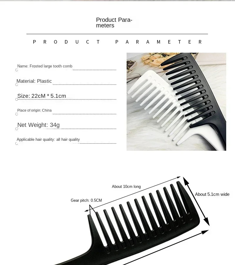 Hairdressing comb heat-resistant women wet hook curly hair brush professional salon styling comb tool，Special for real hair wigs