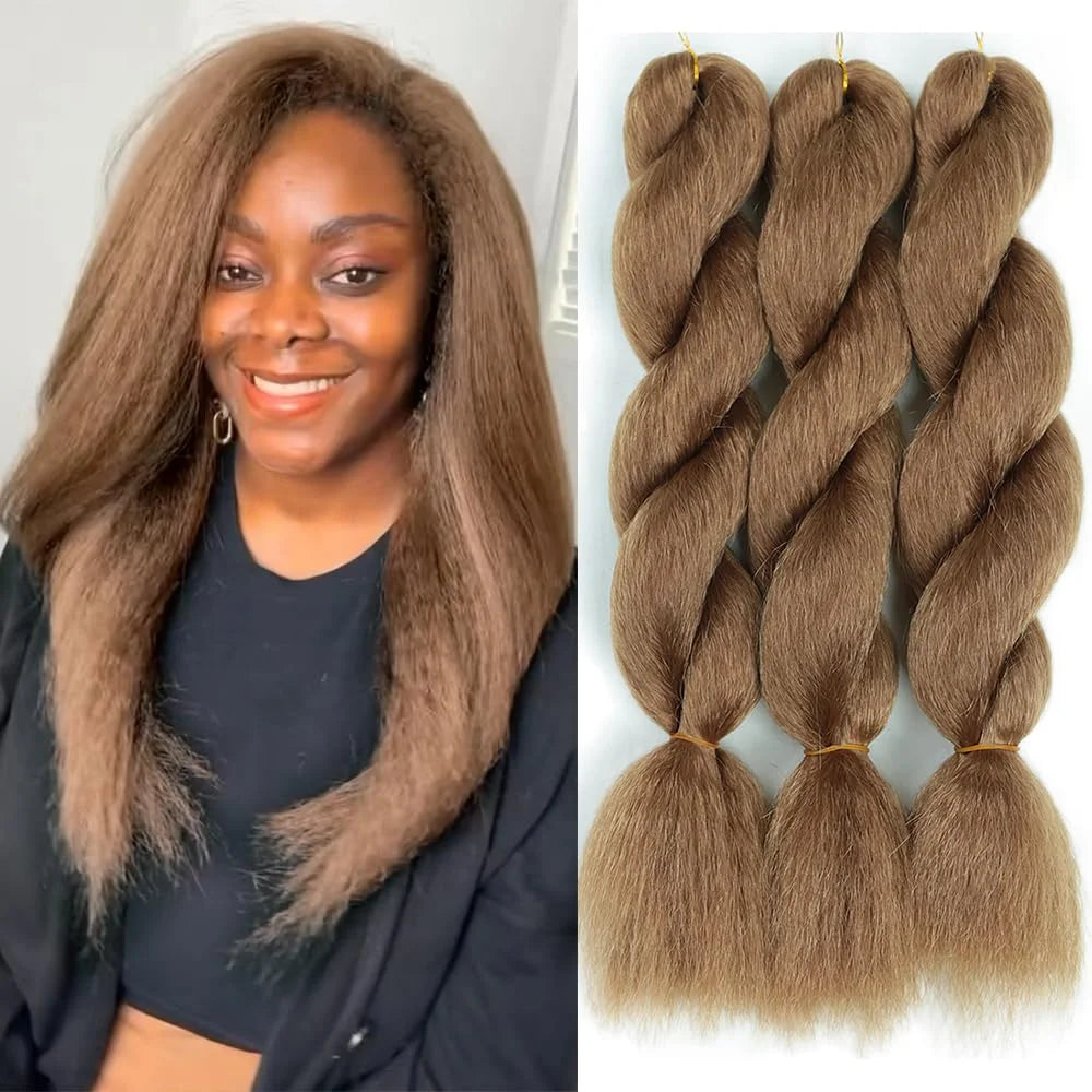 26inch Premium Synthetic Fibers Kinky straight Vixen Bundles crochet hair Natural Black Yaki for black women Hair Extensions