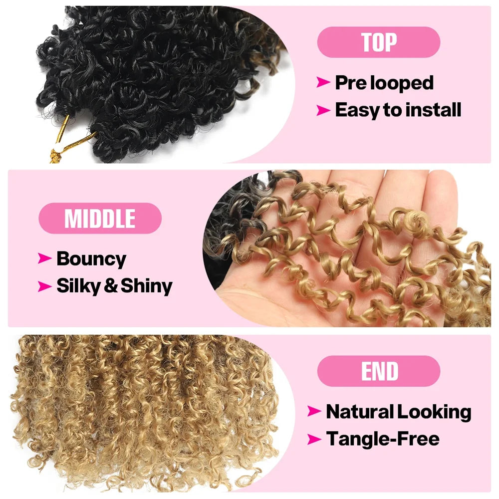 8/10/12Inch Pre-looped Yanky Twist Synthetic Crochet Hair 24s/PCS Pre-twisted Passion Twist Synthetic Braiding Hair Extensions