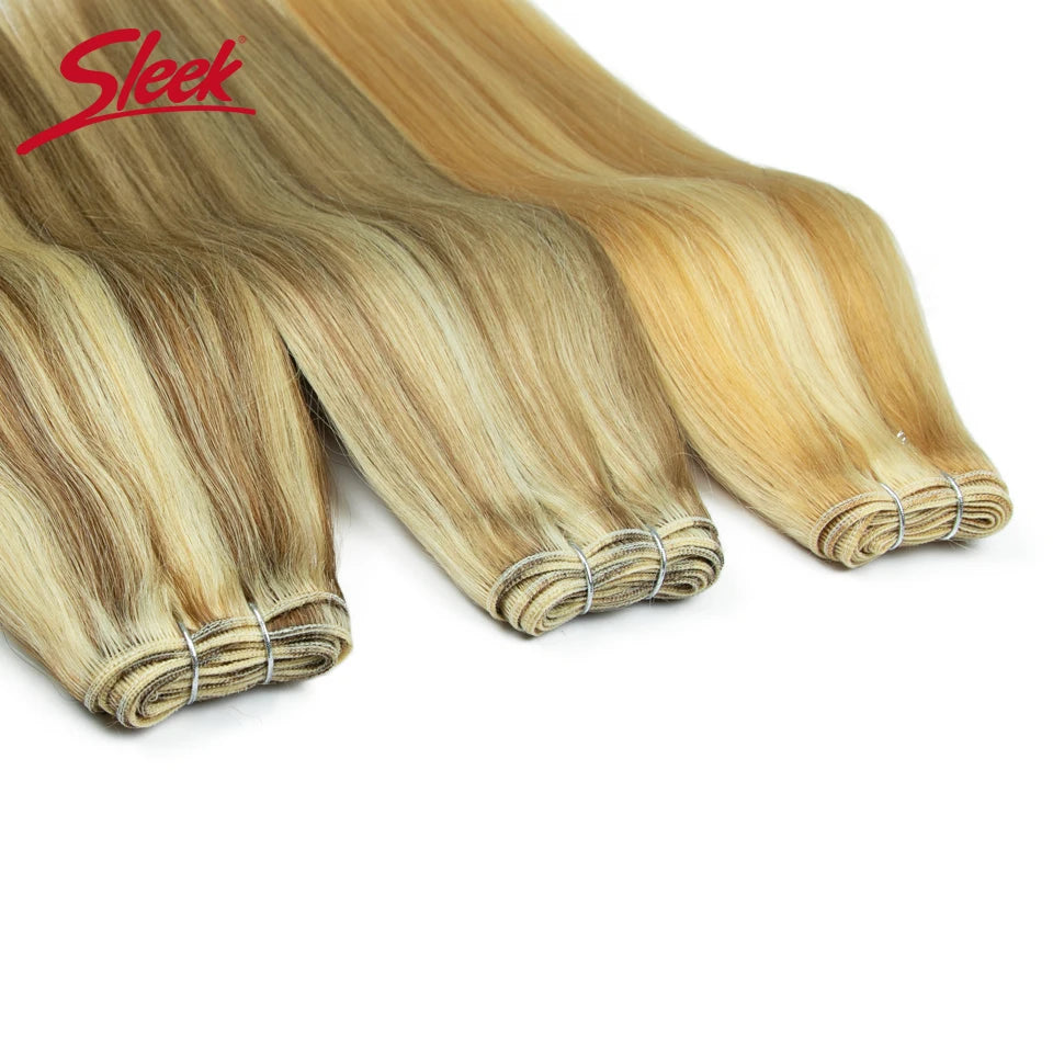 Sleek Peruvian Straight Human Hair Double Drawn Natural Human Hair Weave Bundles Highlight P4/27 P6/613 Remy Human Hair Bundle