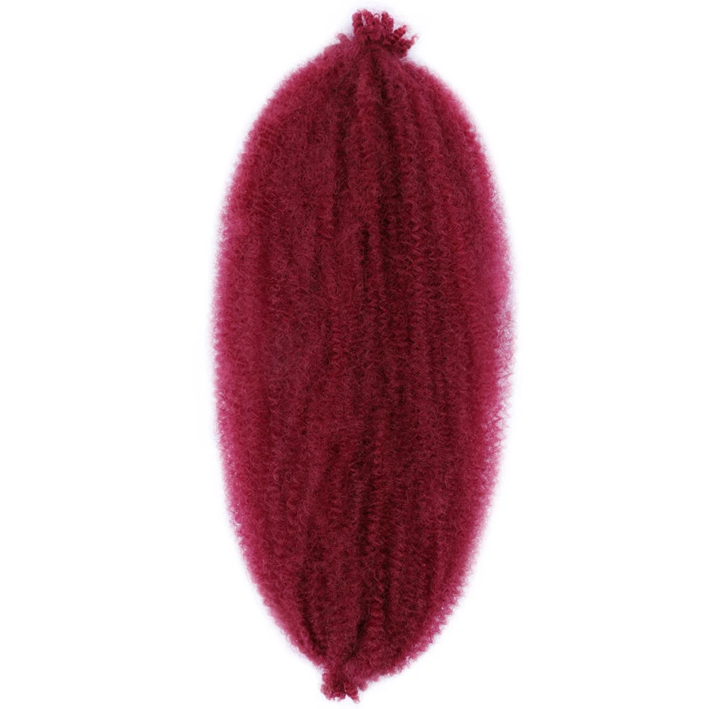 Afro Kinky Curly Marley Braid Crochet Hair Synthetic Braiding Hair Extension 16/24 Inch Afro Curl Crochet Braids For Women