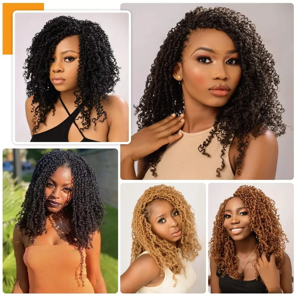 8/10/12Inch Pre-looped Yanky Twist Synthetic Crochet Hair 24s/PCS Pre-twisted Passion Twist Synthetic Braiding Hair Extensions