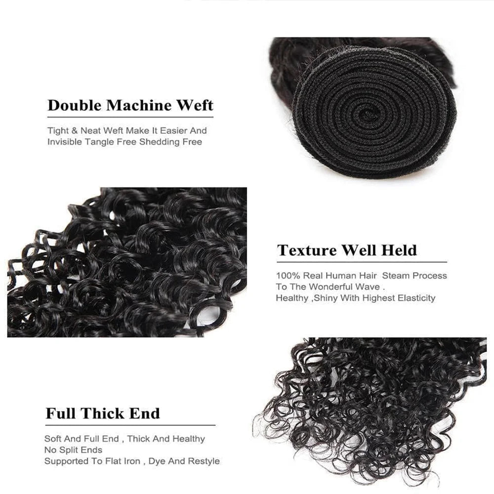 Wholesale 100% Unprocessed Virgin Human Hair Bundles Kinky Curly Brazilian  Natural Black Virgin Hair Extensions 1PC/Lot 50g
