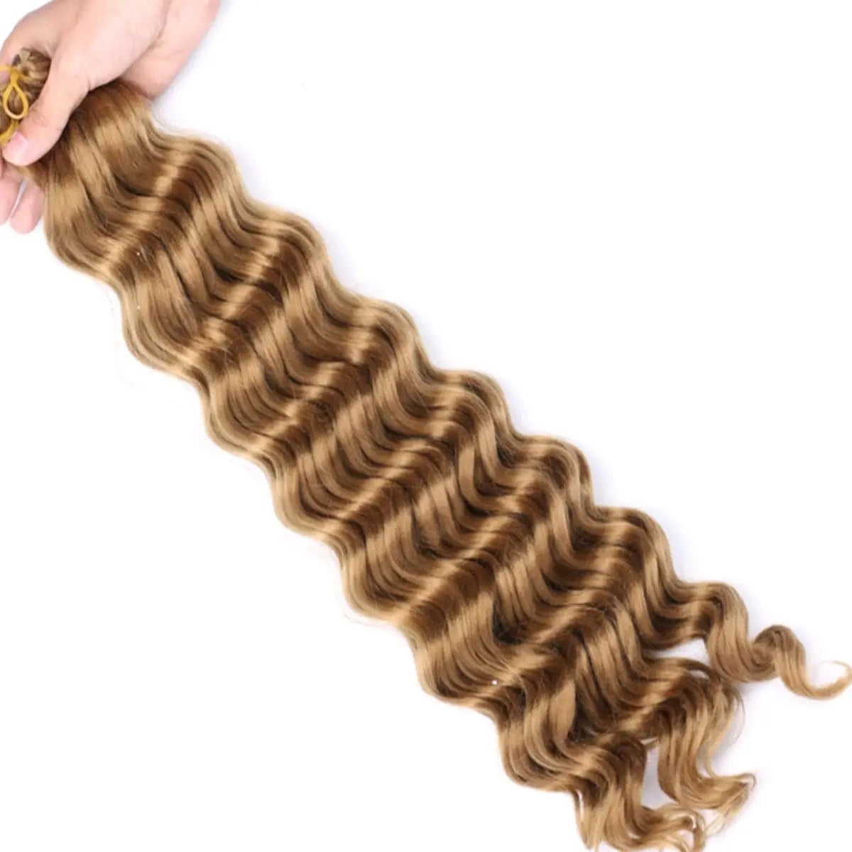 22Inch Synthetic Deep Wave Bulk Hair For Braiding Curly Ombre Brown Blonde Daily Extensions No Weft Faux Braiding Hair For Women