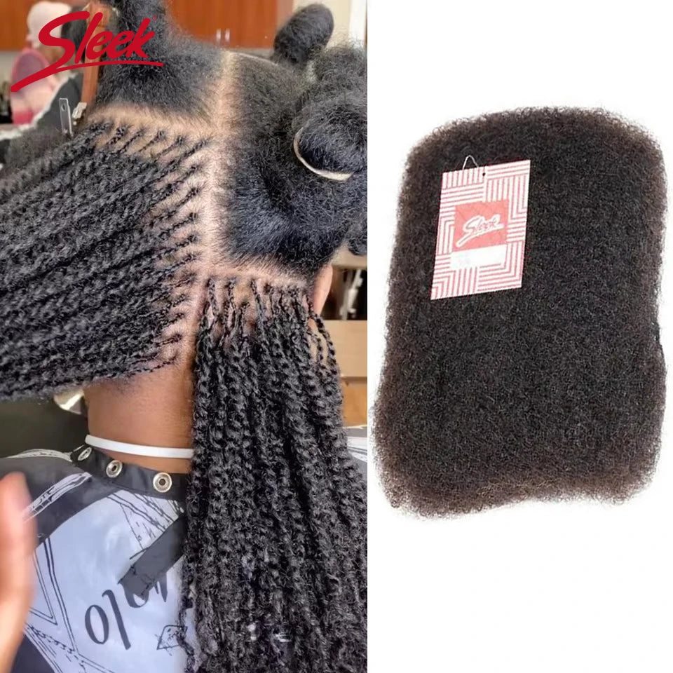 Brazilian QVR Afro Kinky Bulk Human Hair For Braiding Dreadlock Hair 50g/pc Virgin Natural Brown Remy Human Hair Extension