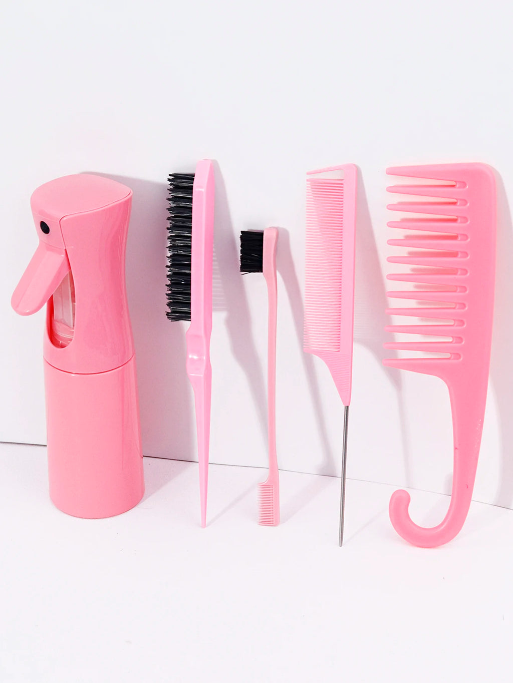 5 pieces/set of professional hairdressing tool set,with spray bottle and multi style comb set Special for Real Hair Wigs