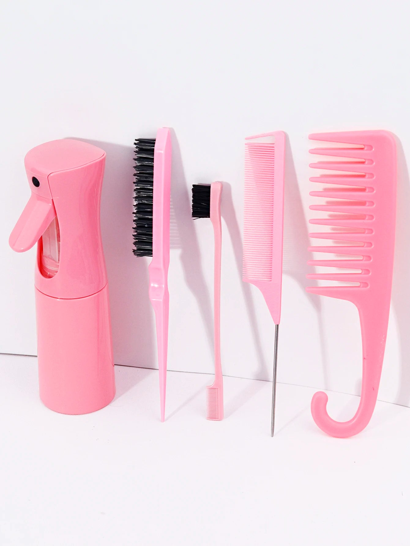 5 pieces/set of professional hairdressing tool set,with spray bottle and multi style comb set Special for Real Hair Wigs