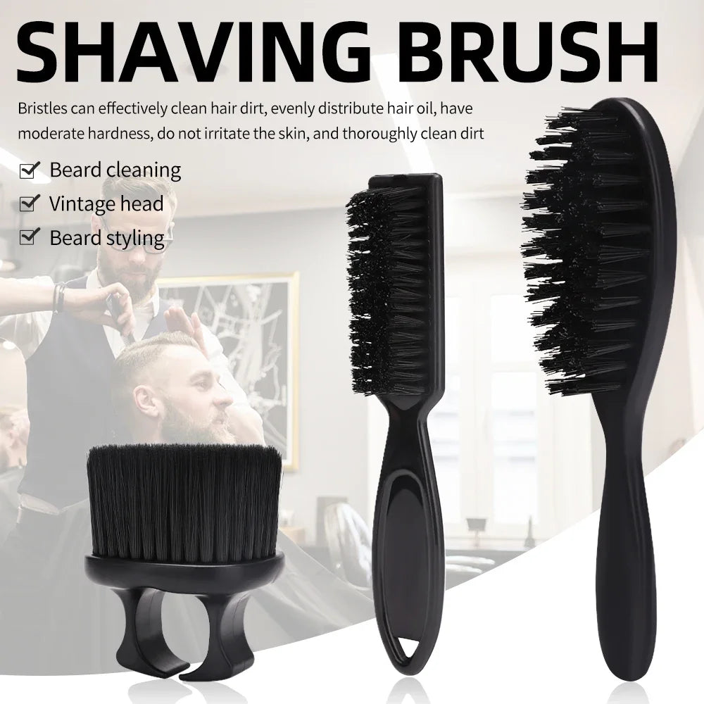 Hairdressing Brush Set Hairdressing Cleaning Brush Neck Dust Removal Brush Professional Styling Tool，Special for Real Hair Wigs